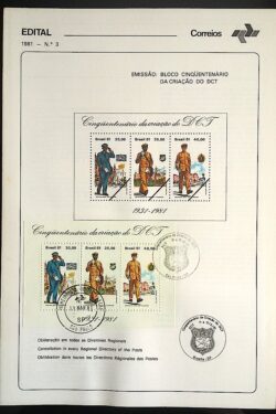 Edital 1981 03 Criação DCT Carteiro Serviço Postal Com Selo CPD e CBC SP