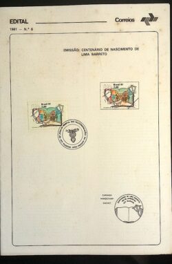 Edital 1981 06 Lima Barreto Literatura Com Selo CBC PB