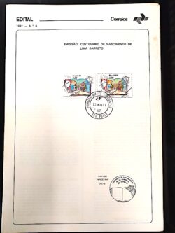 Edital 1981 06 Lima Barreto Literatura Com Selo CPD SP