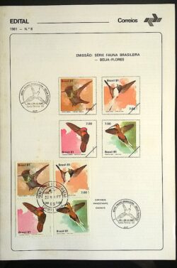 Edital 1981 08 Fauna Beija Flor Com Selo CBC e CPD ES