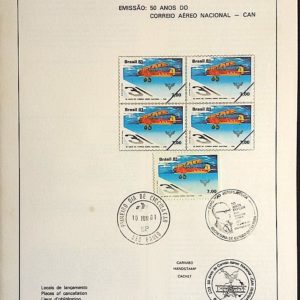 Edital 1981 11 Correio Aereo Nacional Avião Com Selo Abaixo CBC CPD SP