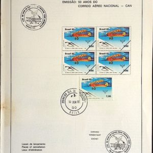 Edital 1981 11 Correio Aereo Nacional Avião Com Selo CBC e CPD GO