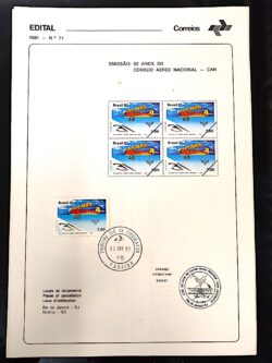 Edital 1981 11 Correio Aereo Nacional Avião Com Selo CPD PB