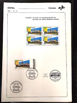 Edital 1981 12 Estrada de Ferro Trem Com Selo CBC PB