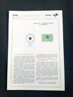 Edital 1981 13 Congresso Mundial de Esperanto Comunicação Sem Selo