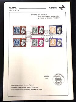 Edital 1981 14 Dom Pedro Cabeça Pequena Com Selo CBC SP