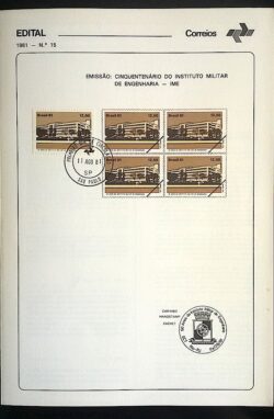 Edital 1981 15 Instituto Militar Engenharia IME Educação Com Selo CPD SP