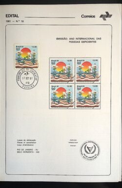Edital 1981 18 Pessoas Deficientes Saúde Com Selo CPD PB