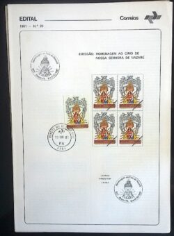 Edital 1981 20 Círio de Nazaré Religião Com Selo CPD e CBC PA