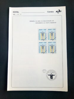 Edital 1981 21 Cristo Redentor Religião Sem Selo
