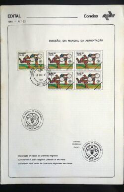 Edital 1981 22 Dia Mundial Alimentação Com Selo CBC CPD SP