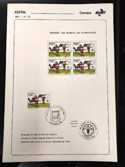 Edital 1981 22 Dia Mundial Alimentação Com Selo CBC PB