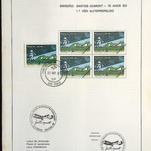 Edital 1981 23 Santos Dumont Aviao Com Selo CBC e CPD SP
