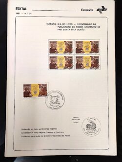 Edital 1981 24 Caramuru Frei Santa Rita Durao Com Selo CBC PB