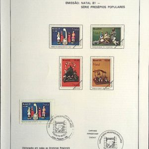 Edital 1981 25 Presepios Populares Natal Religião Com Selo CBC PB