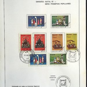Edital 1981 25 Presepios Populares Natal Religião Com Selo CBC e CPD SP