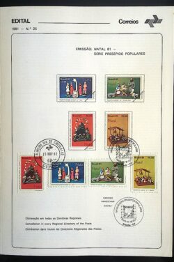 Edital 1981 25 Presepios Populares Natal Religião Jesus Com Selo CBC e CPD SP