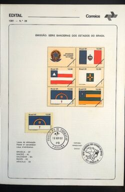 Edital 1981 26 Bandeiras Estados Brasileiros Com Selo PE CPD PB