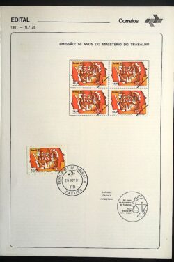 Edital 1981 28 Ministerio do Trabalho Economia Com Selo CPD PB