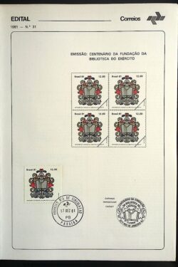Edital 1981 31 Biblioteca do Exército Educação Militar Com Selo CPD PB