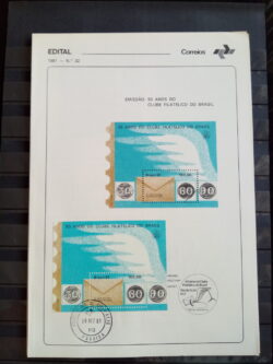 Edital 1981 32 Clube Filatélico do Brasil Com Selo CPD PB