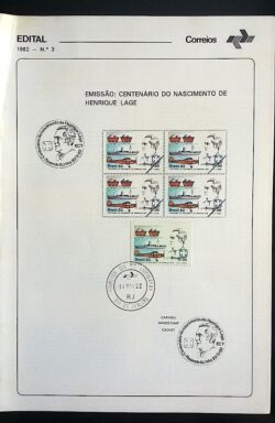 Edital 1982 03 Henrique Lage Navio Avião Trem Com Selo CBC e CPD RJ