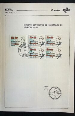 Edital 1982 03 Henrique Lage Navio Avião Trem Com Selo CPD SP