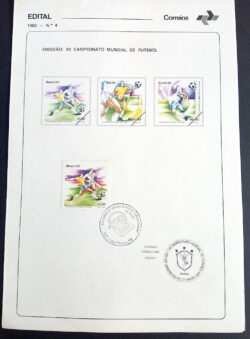 Edital 1982 04 Campeonato Mundial de Futebol Esporte Com Selo CBC PB