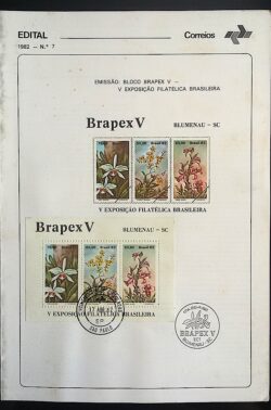 Edital 1982 07 BRAPEX V Exposição Com Selo CPD SP