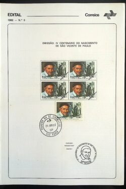 Edital 1982 09 Sao Vicente de Paulo Religião Com Selo CPD SP
