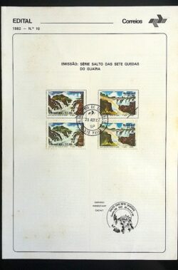 Edital 1982 10 Sete Quedas Guaíra Cachoeira Com Selo CPD SP