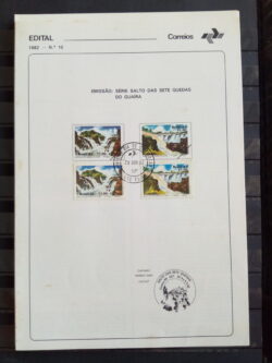 Edital 1982 10 Sete Quedas do Guaíra Cachoeira Com Selo CPD SP