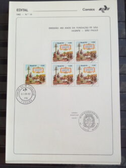 Edital 1982 14 Sao Vicente São Paulo Com Selo CPD PB