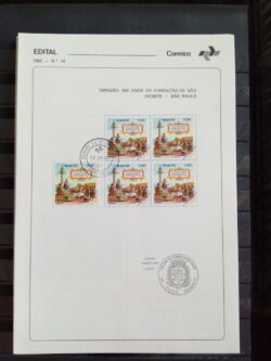 Edital 1982 14 Sao Vicente São Paulo Cruz Com Selo CPD SP