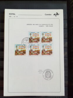 Edital 1982 14 Sao Vicente São Paulo Cruz Com Selo CPD SP