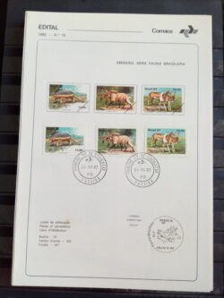 Edital 1982 15 Fauna Brasileira Tatu Lobo Com Selo CPD PB