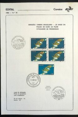 Edital 1982 16 Cinema Filme Pagador Promessas Com Selo CPD e CBC BSB