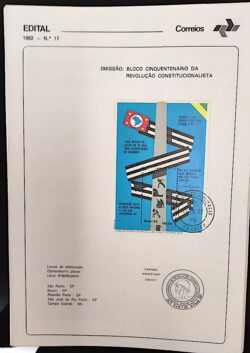 Edital 1982 17 Revolucao Constitucionalista Com Selo Bloco CPD PB