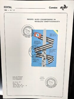 Edital 1982 17 Revolucao Constitucionalista Com Selo Bloco Sobreposto CPD e CBC SP