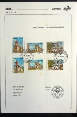 Edital 1982 18 Barroco Mineiro Arquitetura Igreja Religião Com Selo CPD SP