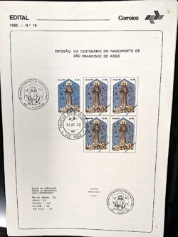 Edital 1982 19 Sao Francisco Assis Religiao Com Selo CBC e CPD SP