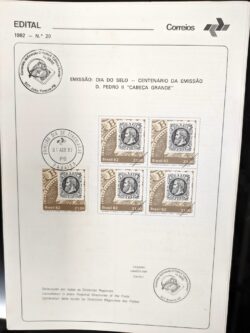 Edital 1982 20 Dom Pedro Cabeça Grande Monarquia Com Selo CPD e CBC PB