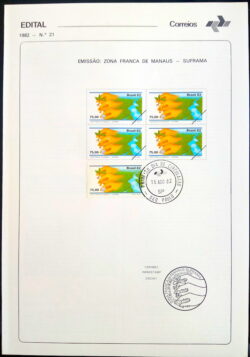 Edital 1982 21 Suframa Zona Franca de Manaus AM Com Selo CPD SP