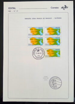 Edital 1982 21 Suframa Zona Franca de Manaus Com Selo CPD PB