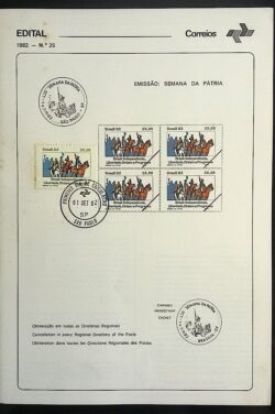 Edital 1982 25 Semana da Paatria Cavalo Com Selo CPD e CBC SP