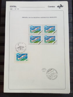 Edital 1982 29 Aeronautica Brasileira Avião Com Selo CBC PB