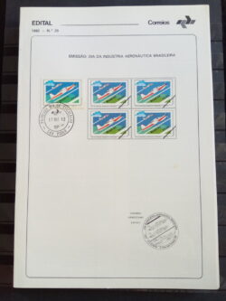 Edital 1982 29 Aeronautica Brasileira Avião Com Selo CPD SP