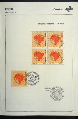 Edital 1982 31 Sistema Telebras Comunicacao Telecomunicacao Mapa Com Selo CBC PB