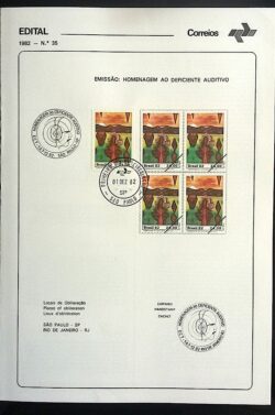 Edital 1982 35 Deficiente Auditivo Saúde Com Selo CPD e CBC SP