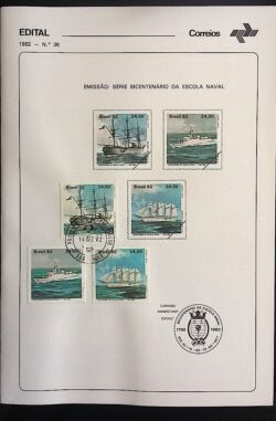 Edital 1982 36 Escola Naval Navio Com Selo CPD SP